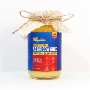 Allganic A2 Gir Cow Ghee | Glass Jar (200ml) | Traditional hand-churned Bilona Ghee | 100% Pure, Natural and Healthy | Made from the milk of forest-grazed Desi A2 Gir Cows | Very light and best for Gut Health | Pure vegetarian