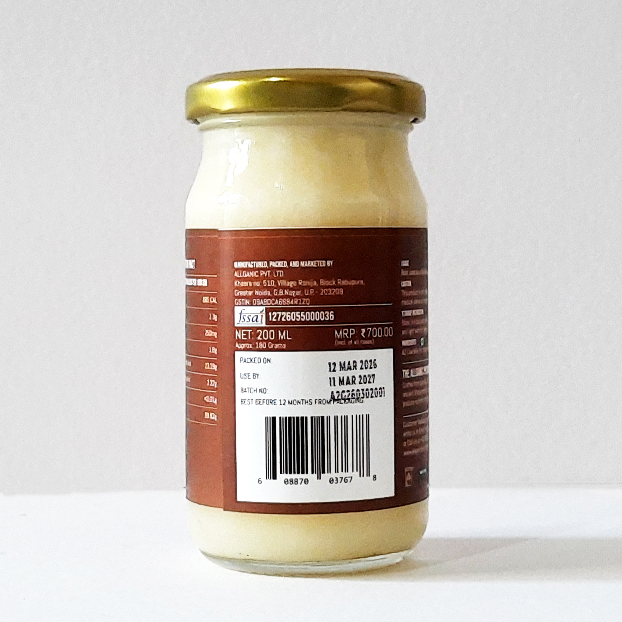 Allganic Ashwagandha Infused A2 Gir Cow Ghee | Glass Jar (200ml) | Traditional hand-churned Bilona Ghee | 100% Pure, Natural and Healthy | Made from the milk of forest-grazed Desi A2 Gir Cows | Very light and best for Gut Health | Pure vegetarian - Image 2
