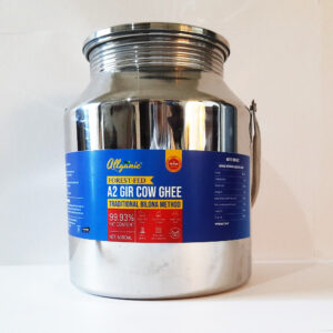 Allganic A2 Gir Cow Ghee | 5 Liter Dolchi | Traditional hand-churned Bilona Ghee | 100% Pure, Natural and Healthy | Made from the milk of forest-grazed Desi A2 Gir Cows | Very light and best for Gut Health | Pure vegetarian
