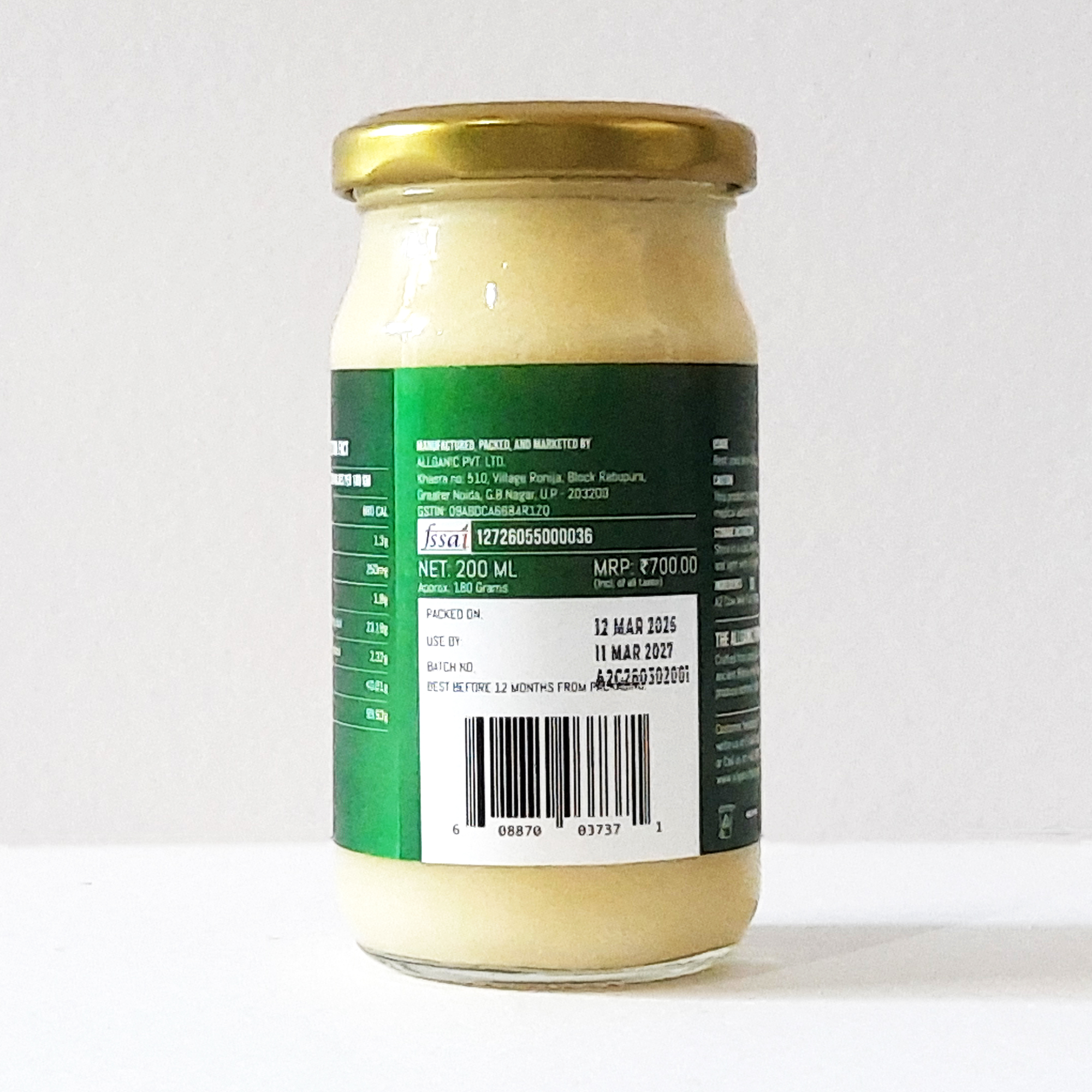 Allganic Tulsi Infused A2 Gir Cow Ghee | Glass Jar (200ml) | Traditional hand-churned Bilona Ghee | 100% Pure, Natural and Healthy | Made from the milk of forest-grazed Desi A2 Gir Cows | Very light and best for Gut Health | Pure vegetarian - Image 2